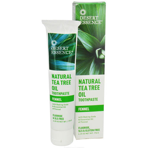 Desert Essence Natural Tea Tree Oil Toothpaste, Fennel, 6.25 oz
